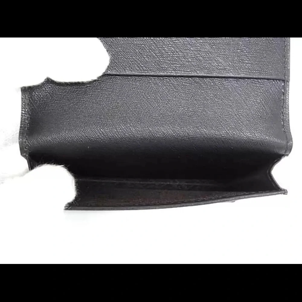 Dunhill Black Leather Wallet with Silver Accent